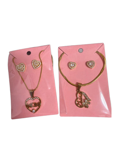 Mom set earring+necklace