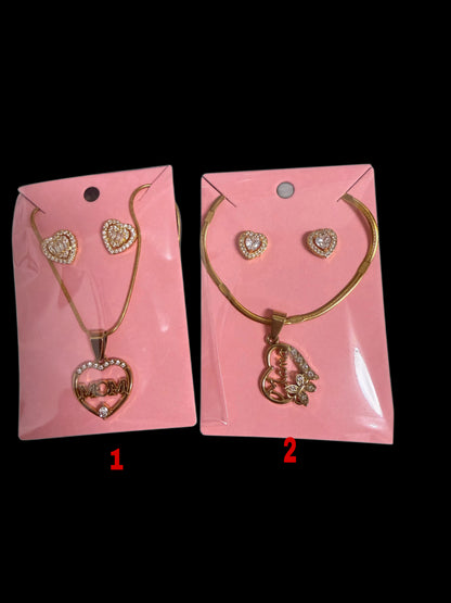 Mom set earring+necklace