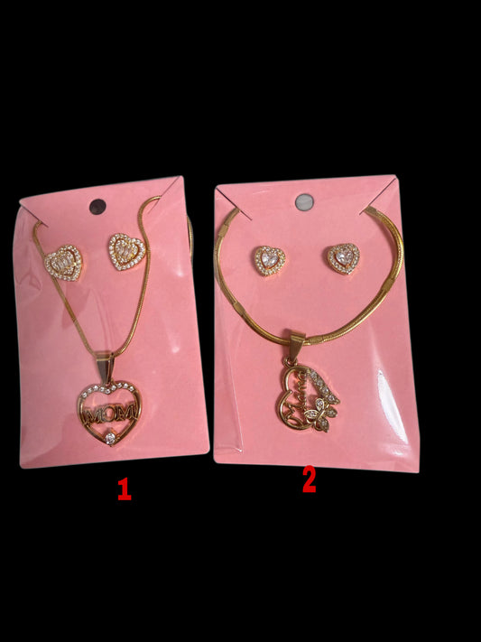 Mom set earring+necklace